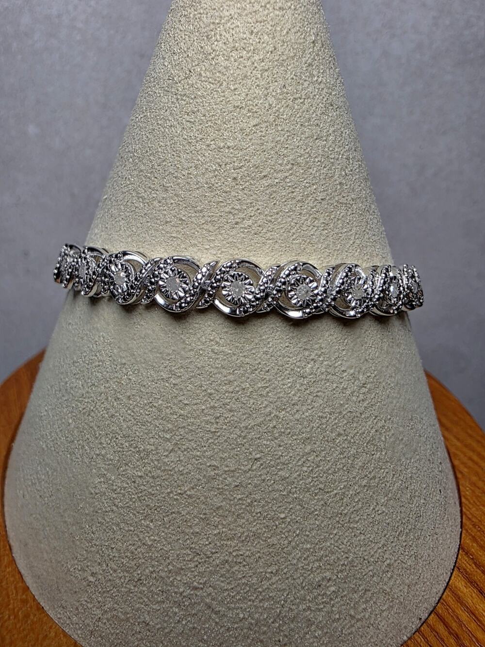 7" 5.7mm 0.5ctw Natural Diamond Bracelet 925 Sterling Silver
